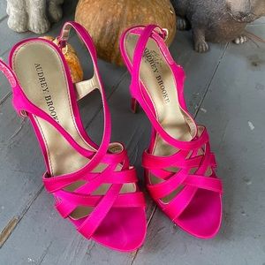 Audrey Brooke Fushia Satin Heels